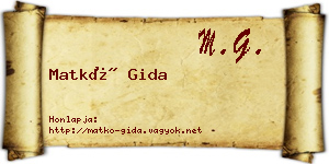 Matkó Gida névjegykártya